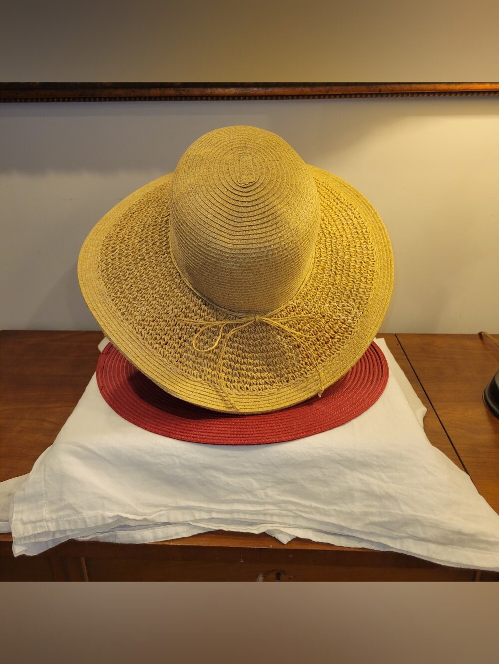 🏖EUC~Wide Brim Straw Sun Hat in Natural Beige